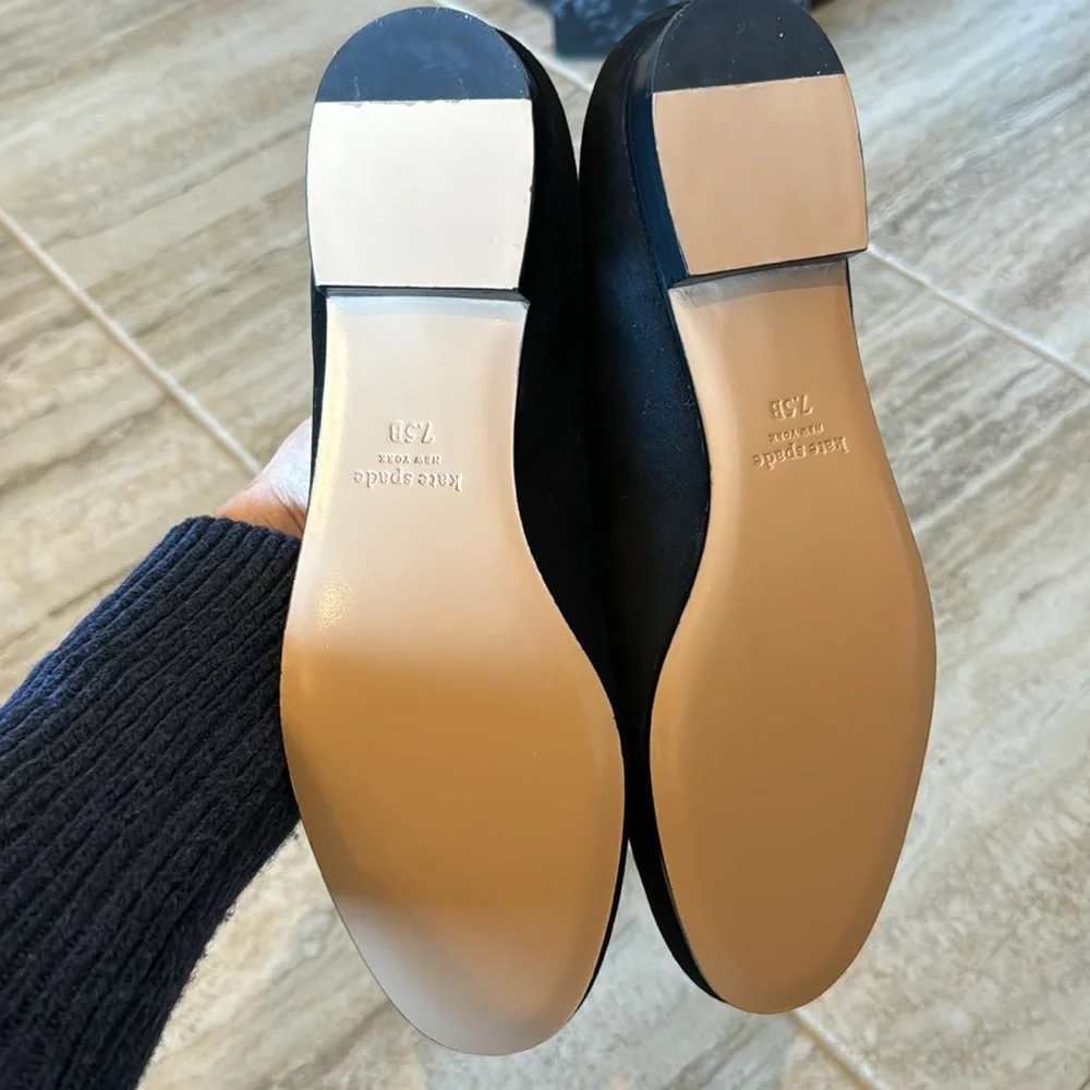 NWOB Kate Spade Lounge Fizzy Loafer Suede Embroidered Champagne Toast Size 7.5